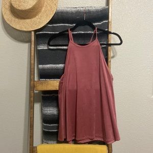 Velvet tank rusty pink L